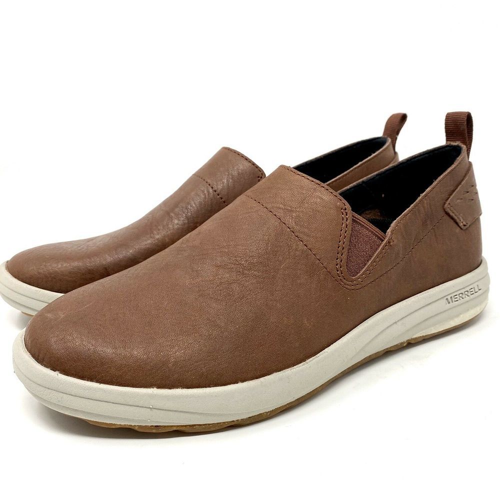 Merrell Brown Slip-On Athletic Shoes with White Soles